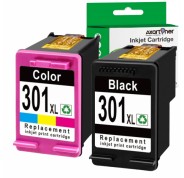 Compatible Pack HP 301XL (Negro 1 ud. + Tricolor 1 ud.) Cartuchos de Tinta CH563EE / CH564EE (muestra nivel de tinta)