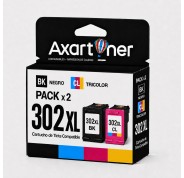 Compatible Pack HP 302XL (Negro 1 ud. + TRICOLOR 1 ud.) Cartuchos de Tinta F6U68AE / F6U67AE (muestra nivel de tinta)