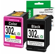 Compatible Pack HP 302XL (Negro 1 ud. + TRICOLOR 1 ud.) Cartuchos de Tinta F6U68AE / F6U67AE (muestra nivel de tinta)