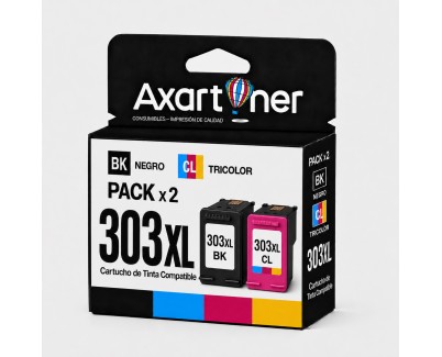 Compatible Pack HP 303XL (Negro 1 ud. + Tricolor 1 ud.) 3YN10AE Cartuchos de Tinta