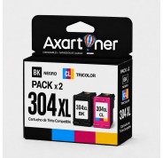 Compatible Pack HP 304XL (Negro 1 ud. + Tricolor 1 ud.) Cartuchos de Tinta N9K08AE / N9K07AE (muestra nivel de tinta)