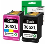 Compatible Pack HP 305XL - chip actualizado - (Negro 1ud. + Tricolor 1 ud.) Cartuchos de Tinta - Muestra Nivel de Tinta - 3YM62AE / 3YM63AE