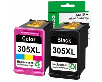 Compatible Pack HP 305XL - chip actualizado - (Negro 1ud. + Tricolor 1 ud.) Cartuchos de Tinta - Muestra Nivel de Tinta - 3YM62AE / 3YM63AE