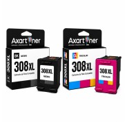Compatible Pack HP 308XL (Negro 1 ud + Color 1 ud.) Cartuchos de Tinta 7FP22UE / 7FP21UE / 7FP2UE Alta Capacidad / Jumbo