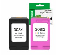 Compatible Pack HP 308XL (Negro 1 ud + Color 1 ud.) Cartuchos de Tinta 7FP22UE / 7FP21UE / 7FP2UE Alta Capacidad / Jumbo