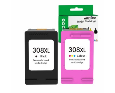 Compatible Pack HP 308XL (Negro 1 ud + Color 1 ud.) Cartuchos de Tinta 7FP22UE / 7FP21UE / 7FP2UE Alta Capacidad / Jumbo