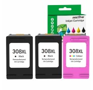 Compatible Pack HP 308XL (Negro 2 ud + Color 1 ud.) Cartuchos de Tinta 7FP22UE / 7FP21UE / 7FP2UE Alta Capacidad / Jumbo