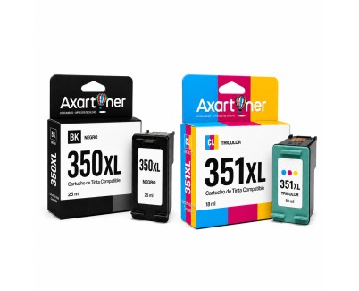 Compatible Pack HP 350XL Negro (1 ud.) + HP 351XL Color (1 ud.) Cartuchos de Tinta CB336EE / CB338EE