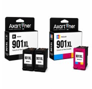 Compatible Pack HP 901XL (Negro 2 ud. + Tricolor 1 ud.) Cartuchos de Tinta CC653AE / CC654AE / CC656AE