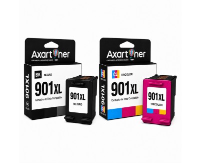 Compatible Pack HP 901XL Negro +  HP 901XL Tricolor Cartuchos de Tinta