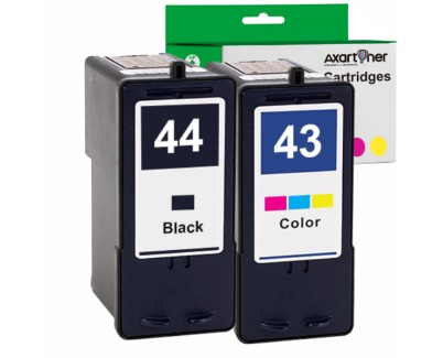 Compatible Pack Lexmark 44XL Negro + 43XL Tricolor Cartuchos de Tinta