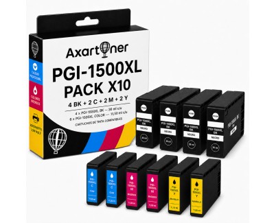 Compatible Pack x 10 Canon PGI-1500XL / PIG1500 Cartuchos de Tinta