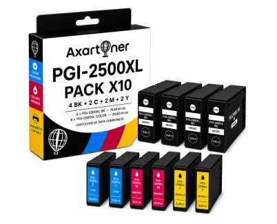Compatible Pack x 10 Canon PGI2500XL / PGI-2500 Cartuchos de Tinta