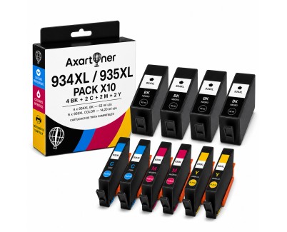 Compatible Pack x 10 HP 934XL / HP 935XL Cartuchos de Tinta
