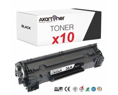 Compatible Pack x 10 HP CB436A Negro Cartucho de Toner 36A