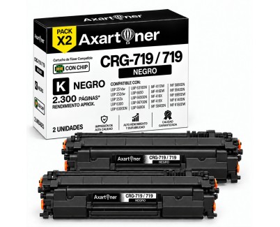 Compatible Pack x 2 Canon 719 Negro Cartuchos de Toner 3479B002