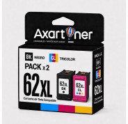Compatible Pack x 2 HP 62XL (Negro 1 ud. + TRICOLOR 1 ud.) Cartuchos de Tinta - C2P05AE / C2P07AE