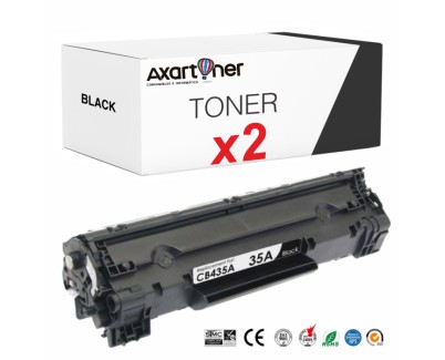 Compatible Pack x 2 HP CB435A Negro Cartucho de Toner 35A