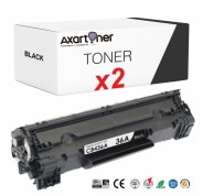 Compatible Pack x 2 HP CB436A Negro Cartucho de Toner 36A