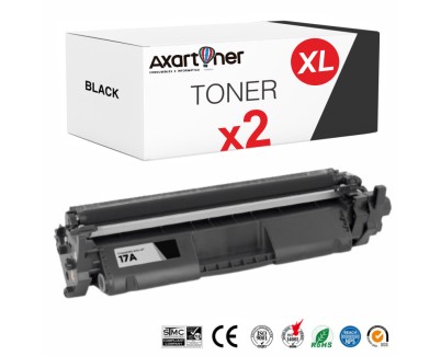 Compatible Pack x 2 HP CF217A XL / 17A XL Negro Cartucho de Toner Alta Capacidad / Jumbo