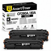Compatible Pack x 2 HP CF280A Negro Cartuchos de Toner 80A