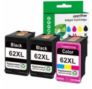 Compatible Pack x 3 HP 62XL (Negro 2 ud. + TRICOLOR 1 ud.) Cartuchos de Tinta - C2P05AE / C2P07AE