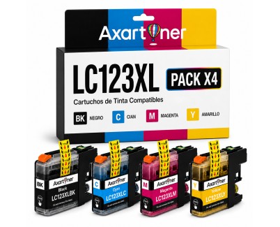Compatible Pack x 4 Brother LC123XL / LC121XL Cartuchos de Tinta LC-123 / LC-121