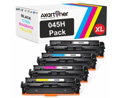 Compatible Pack x 4 Canon 045H Cartuchos de Toner para i-Sensys LBP611, LBP612, LBP613, MF631, MF632, MF633, MF634, MF635
