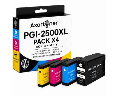 Compatible Pack x 4 Canon PGI2500XL / PGI-2500 Cartuchos de Tinta