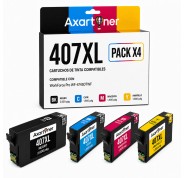 Compatible Pack x 4 Epson 407 Cartuchos de Tinta para WorkForce Pro WF-4745
