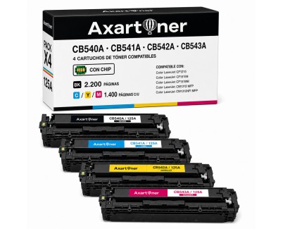 Compatible Pack x 4 HP CB540A / CB541A / CB542A / CB543A Cartuchos de Toner 125A