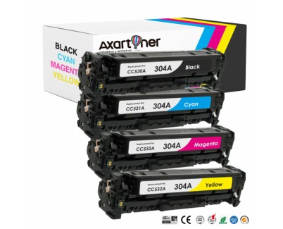 Compatible Pack x 4 HP CC530A / CC531A / CC532A / CC533A Cartuchos de Toner 304A