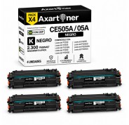 Compatible Pack x 4 HP CE505A Negro Cartuchos de Toner 05A
