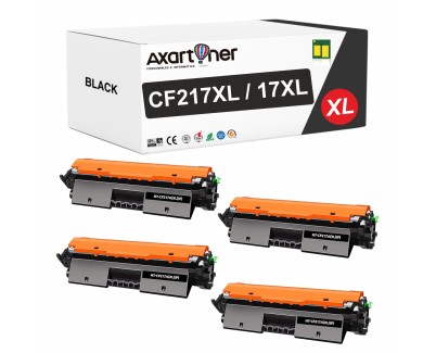 Compatible Pack x4 HP CF217A XL / 17A XL Negro Cartucho de Toner Alta Capacidad / Jumbo para Laserjet Pro M102a M102w MFP M130a M130fn M130fw M130nw