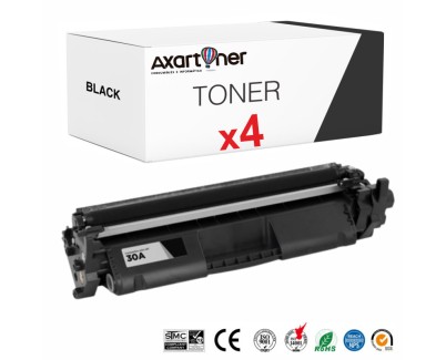 Compatible Pack x 4 HP CF230A / 30A Negro Cartucho de Toner para HP LaserJet Pro M203, MFP M227