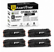 Compatible Pack x 4 HP CF280A Negro Cartuchos de Toner 80A