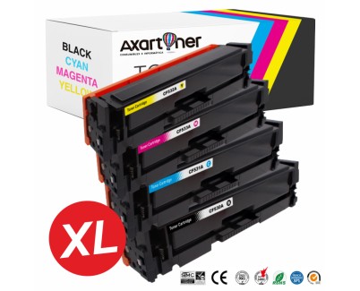 Compatible Pack x 4 HP CF530A XL / CF531A XL / CF532A XL / CF533A XL Cartuchos de Toner 205A