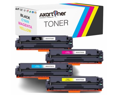 Compatible Pack x 4 HP CF540X / CF541X / CF542X / CF543X Cartuchos de Toner 203X