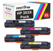 Compatible Pack x 4 HP CF540X / CF541X / CF542X / CF543X Cartuchos de Toner 203X para HP Color LaserJet Pro M254, M280, M281
