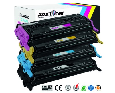Compatible Pack x 4 HP Q6000A / Q6001A / Q6002A / Q6003A Cartuchos de Toner 124A
