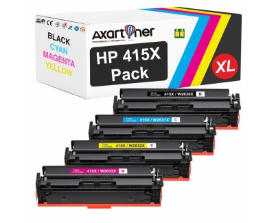 Compatible Pack x 4 HP W2030X / 31X / 32X / 33X - 415X - CON CHIP - Cartuchos de Toner para HP Color LaserJet Pro MFP M454 / M478 / M479