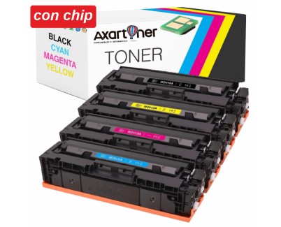 Compatible Pack x4 HP W2410A, W2411A, W2412A, W2413A 216A - CON CHIP - para HP Color LasertJet Pro MFP M182n, MFP M183fw