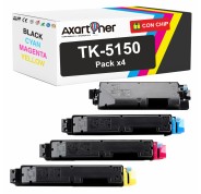 Compatible Pack x 4 Kyocera TK5150 Cartuchos de Toner para Ecosys M6035cidn, M6535cidn, P6035cdn