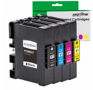 Compatible Pack x 4 Ricoh GC51 Cartuchos de Tinta Pigmentada para Ricoh SG3210, SG3210DNw