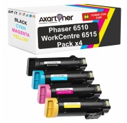 Compatible Pack x 4 Xerox Phaser 6510 / Xerox WorkCentre 6515 Cartuchos de Toner (alta capacidad)