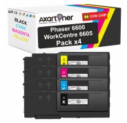 Compatible Pack x 4 Xerox Phaser 6600 / WorkCentre 6605 Cartuchos de Toner