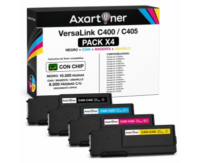 Compatible Pack x 4 Xerox VersaLink C400 / C405 Cartuchos de Toner