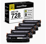 Compatible Pack x 5 Canon 728 Negro Cartucho de Toner 3500B002 CRG-728