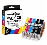 Compatible Pack x 5 Canon PGI520 / CLI521 Cartuchos de Tinta PGI-520 / CLI-521
