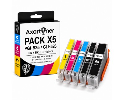 Compatible Pack x 5 Canon PGI525 / CLI526 Cartuchos de Tinta PGI-525 / CLI-526
